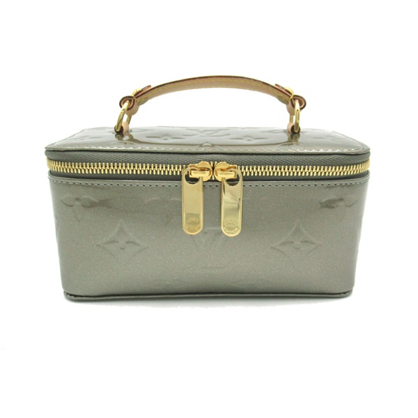LOUIS VUITTON Jewel Case Vanity Handbag M91272 Vernis Patent Gray Used Women LV