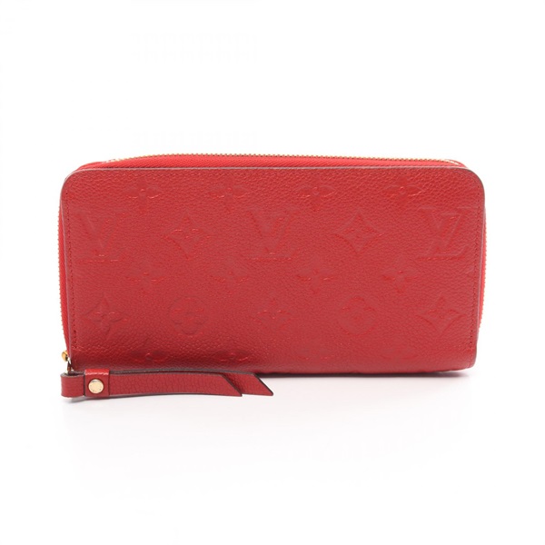 LOUIS VUITTON Zippy long wallet M60737 Monogram empreinte leather Red Used Women