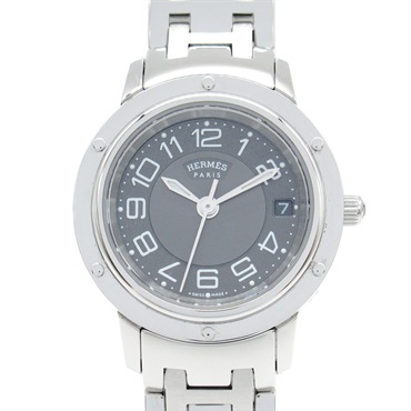HERMES Clipper Wrist Watch CP1.210 Quartz Stainless Steel Used Women
