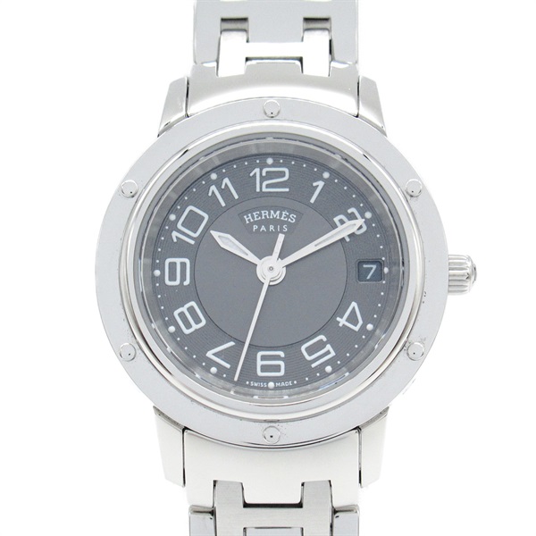 HERMES Clipper Wrist Watch CP1.210 Quartz Stainless Steel Used Women