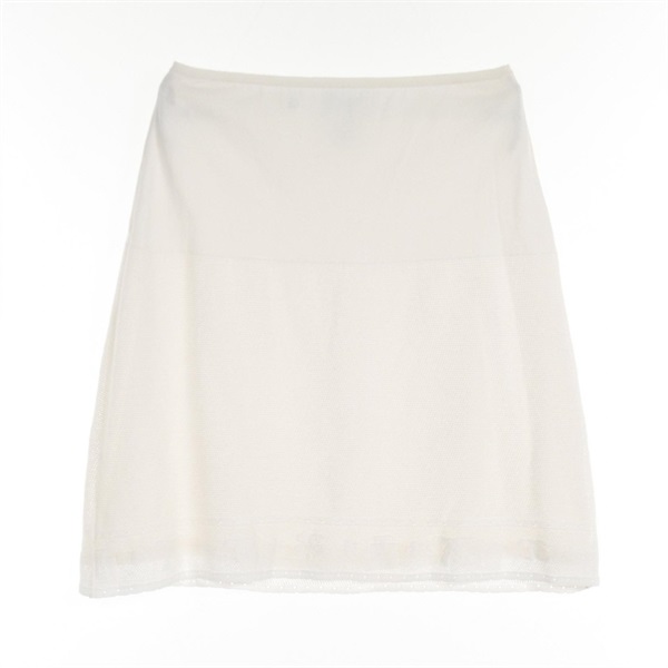 CHANEL icon knit skirt #36 jupe P20910 cotton White Used