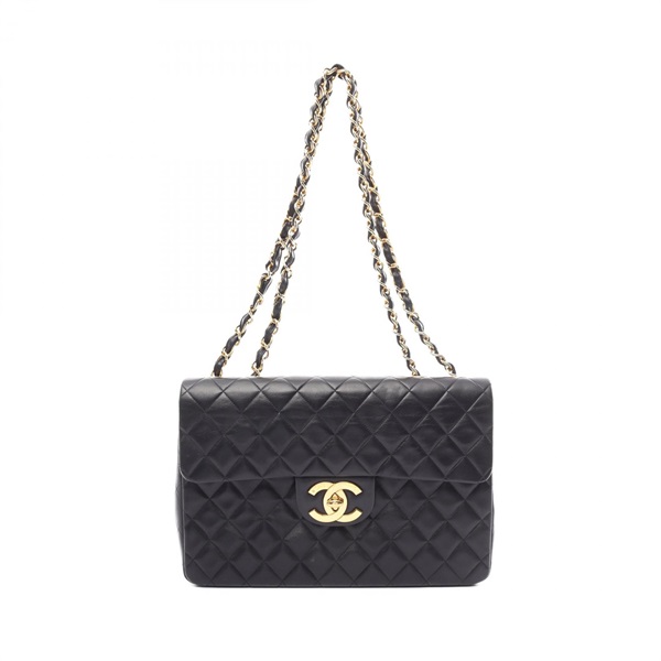 CHANEL Jumbo Matelasse34 chain Shoulder Bag A01094 lambskin Black Used Women GHW