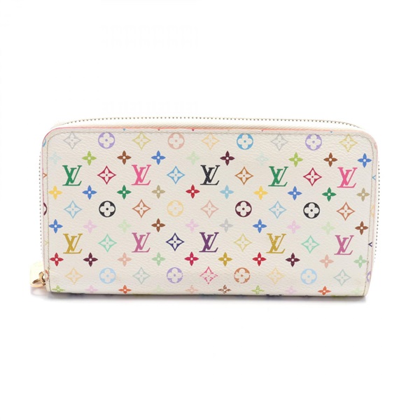 LOUIS VUITTON Zippy around long wallet purse M60241 Monogram Multicolore blanc