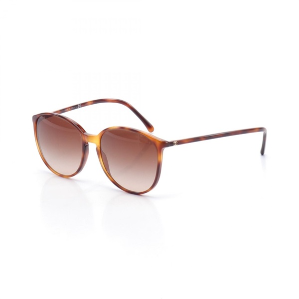 CHANEL sunglasses eyewear 5278 55□17 Plastic Brown Used Women CC Coco