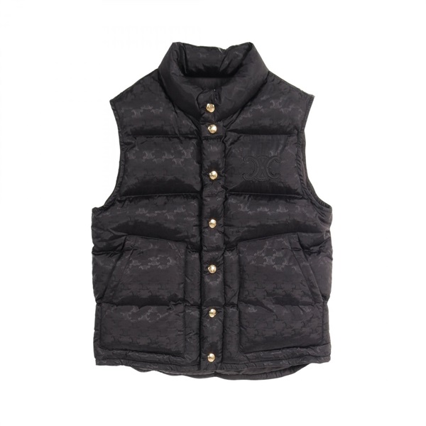 CELINE Quilted Monogram nylon Triomphe vest 2W987795W38NO Nylon Black Used women