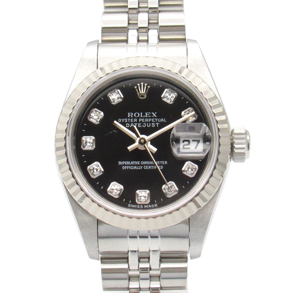 ROLEX Datejust 10P Diamond U Wrist Watch 69174G Automatic K18 WG SS Used Women