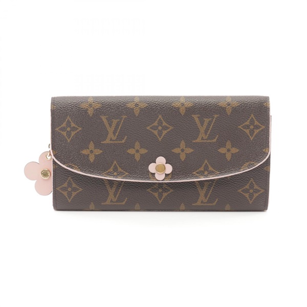 LOUIS VUITTON Portefeuille Emily Bifold purse M64202 Monogram Brown Pink Used LV