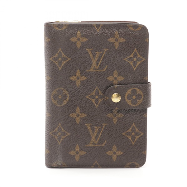 LOUIS VUITTON Porte-Papier Zip Bi-fold wallet M61207 Monogram canvas Brown Used