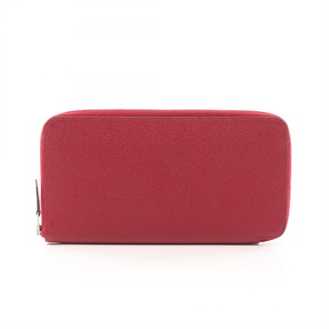 HERMES Azap long silkin Around purse wallet O Epsom Ruby Used SHW