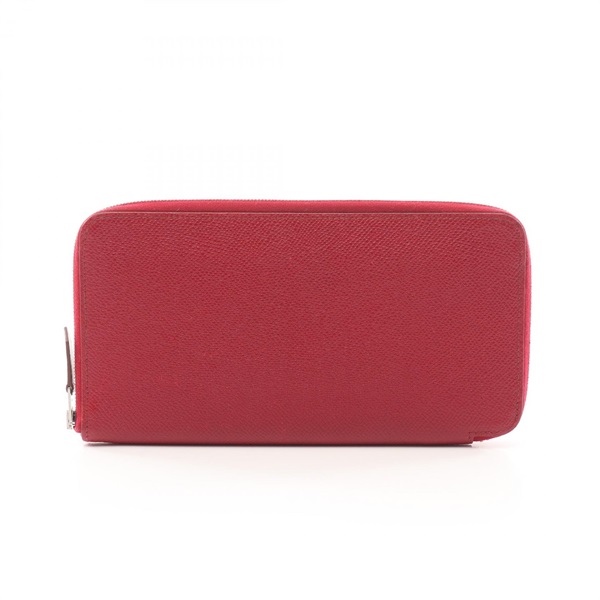 HERMES Azap long silkin Around purse wallet O Epsom Ruby Used SHW