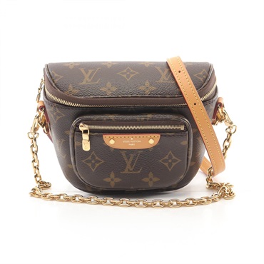 LOUIS VUITTON mini bum bag Shoulder M82335 Monogram canvas Brown Used Women LV