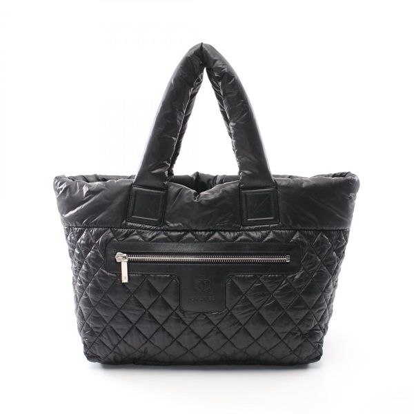 CHANEL Coco Cocoon MM Tote Bag A48611 Nylon leather Black Used Women