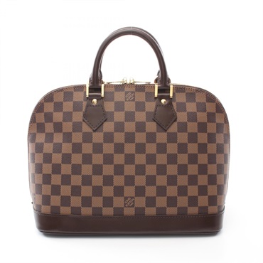 LOUIS VUITTON Alma Handbag N51131 Damier canvas leather Brown Ebene Used Women