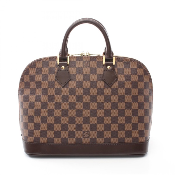 LOUIS VUITTON Alma Handbag N51131 Damier canvas leather Brown Ebene Used Women