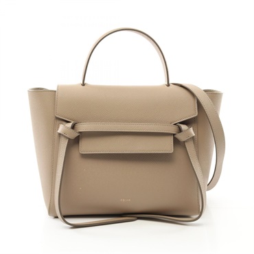 CELINE MICRO Belt Hand shoulder crossbody bag 180153 leather Beige Used