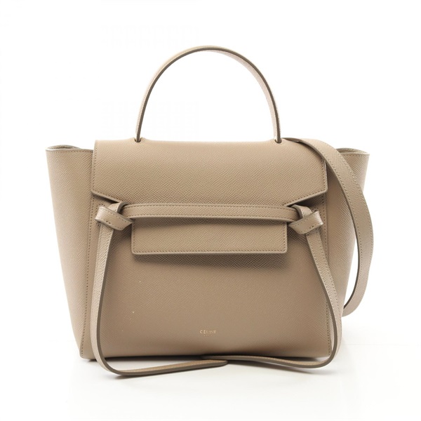 CELINE MICRO Belt Hand shoulder crossbody bag 180153 leather Beige Used