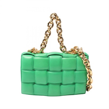 BOTTEGA VENETA The Chain Cassette Shoulder Bag 631421 Lamb leather Green Used