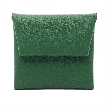 HERMES Bastia Verso coin purse wallet W Chevre Bamboo rose darling Used SHW