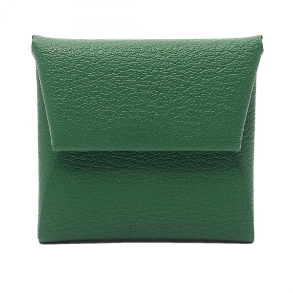 HERMES Bastia Verso coin purse wallet W Chevre Bamboo rose darling Used SHW