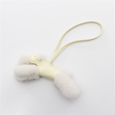 HERMES Buddy bag charm Agneau milo Mouton leather Yellow Used Women K