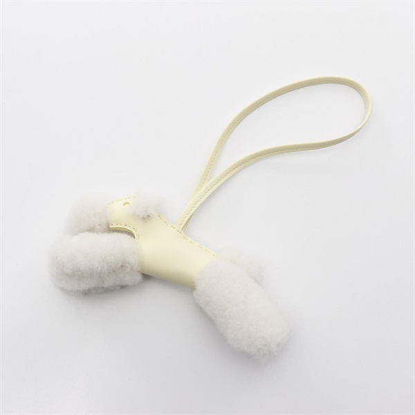HERMES Buddy bag charm Agneau milo Mouton leather Yellow Used Women K