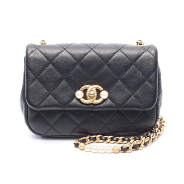 CHANEL Matelasse chain Shoulder Bag AS3000 leather Black GHW Used Women COCO
