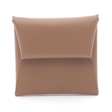 HERMES Bastia Verso coin purse Epsom leather Brown Vert Fizz Used Women W SHW