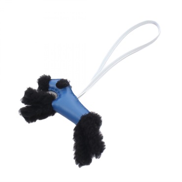 HERMES Buddy charm Agneau milo Mouton Blue Black Blue brume Used Women W