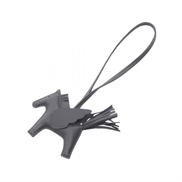 HERMES Rodeo Pegasus PM charm Agneau milo Swift leather Gray Ardoise Used W