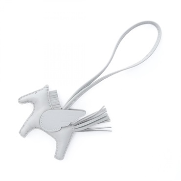 HERMES Rodeo Pegasus PM charm Agneau milo Swift leather Gray Used Women K
