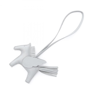HERMES Rodeo Pegasus PM charm Agneau milo Swift leather Gray Used Women K