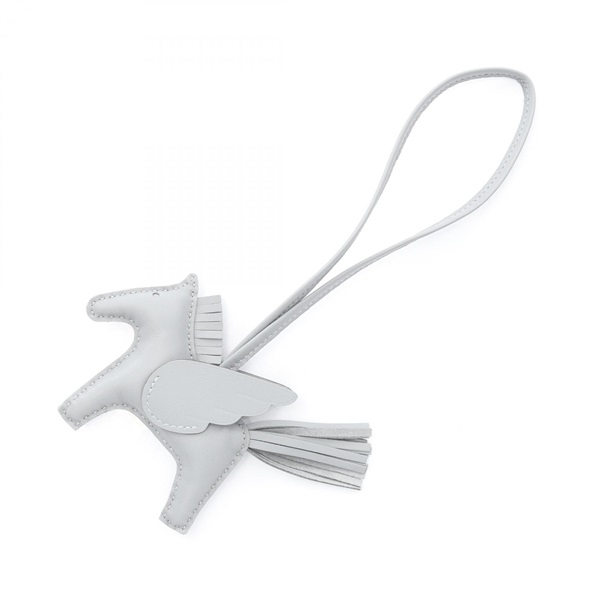 HERMES Rodeo Pegasus PM charm Agneau milo Swift leather Gray Used Women K