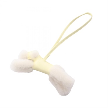 HERMES Buddy charm Agneau milo Mouton Yellow White Jaune Milton Used Women K