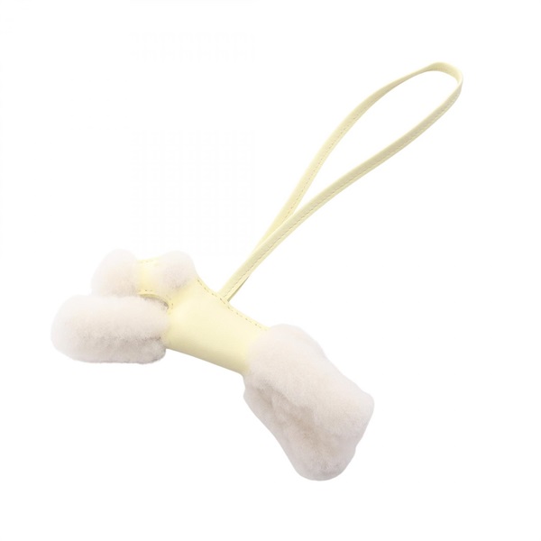 HERMES Buddy charm Agneau milo Mouton Yellow White Jaune Milton Used Women K