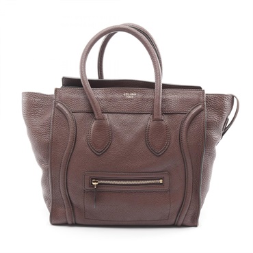 CELINE Luggage mini shopper Handbag 165213 leather Brown Used Women