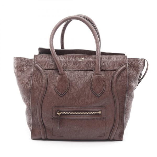CELINE Luggage mini shopper Handbag 165213 leather Brown Used Women