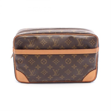 LOUIS VUITTON Compiegne 28 Clutch bag M51845 Monogram canvas leather Brown Used
