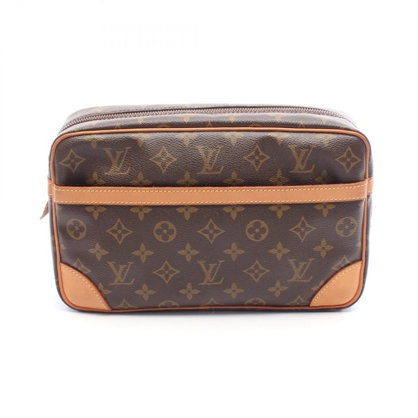 LOUIS VUITTON Compiegne 28 Clutch bag M51845 Monogram canvas leather Brown Used