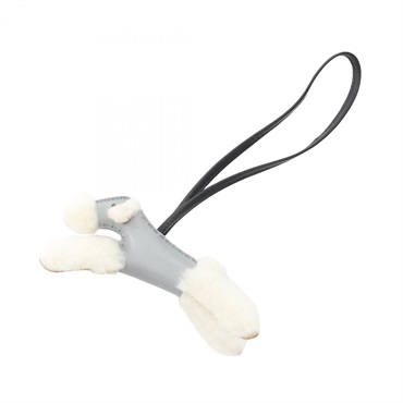 HERMES Buddy bag Charm K Agneau milo Mouton Gris pantin black