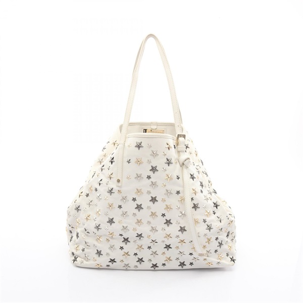 JIMMY CHOO Sasha M Studs Tote Bag leather White Used Women