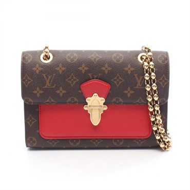 LOUIS VUITTON Victoire Shoulder Bag M41731 Monogram canvas leather Brown Red LV