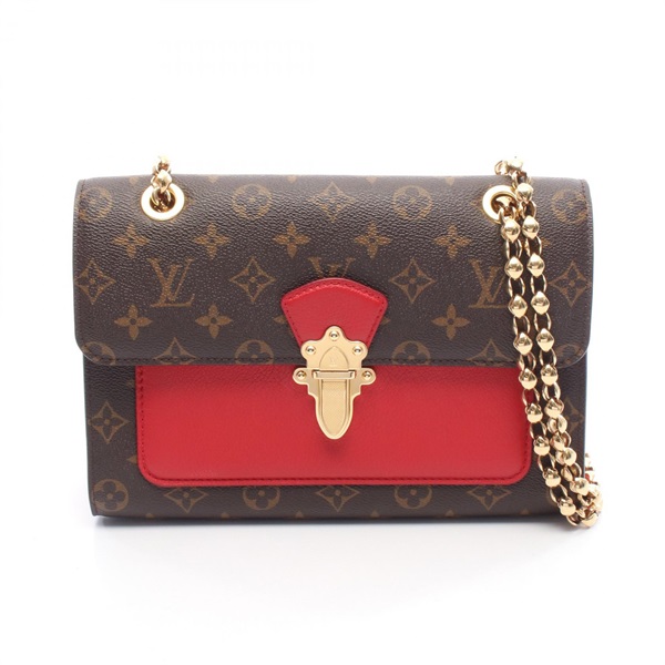 LOUIS VUITTON Victoire Shoulder Bag M41731 Monogram canvas leather Brown Red LV
