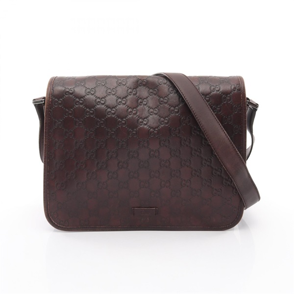 GUCCI Guccisima Crossbody Shoulder Bag 145844 leather Brown Used unisex