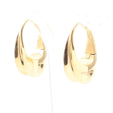 SAINT LAURENT PARIS hoop Pierced earrings Gold Plated Used