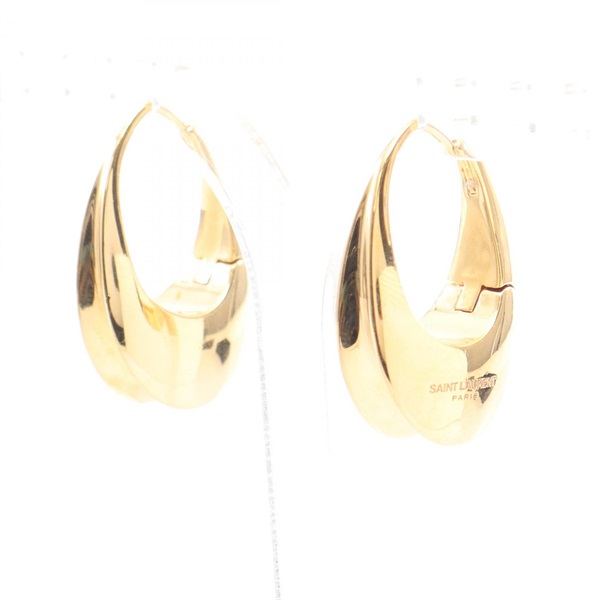 SAINT LAURENT PARIS hoop Pierced earrings Gold Plated Used