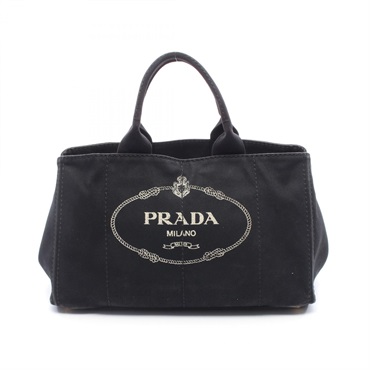 PRADA CANAPA Canapa Hand Tote Bag BN1872 canvas Black Used Women logo