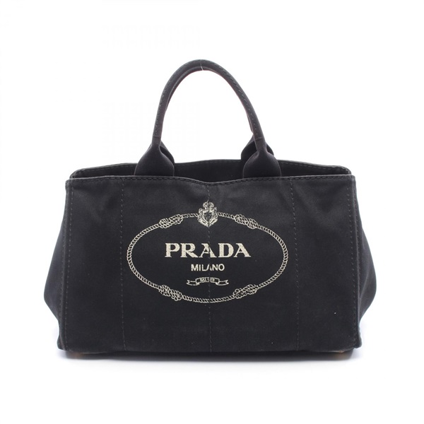PRADA CANAPA Canapa Hand Tote Bag BN1872 canvas Black Used Women logo