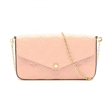 LOUIS VUITTON Pochette Felicie chain crossbody Shoulder Bag M67856 leather pink