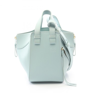 LOEWE Hammock Compact Shoulder Handbag leather Blue Used Women