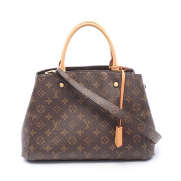LOUIS VUITTON Montaigne MM shoulder Handbag M41056 Monogram leather Brown Used